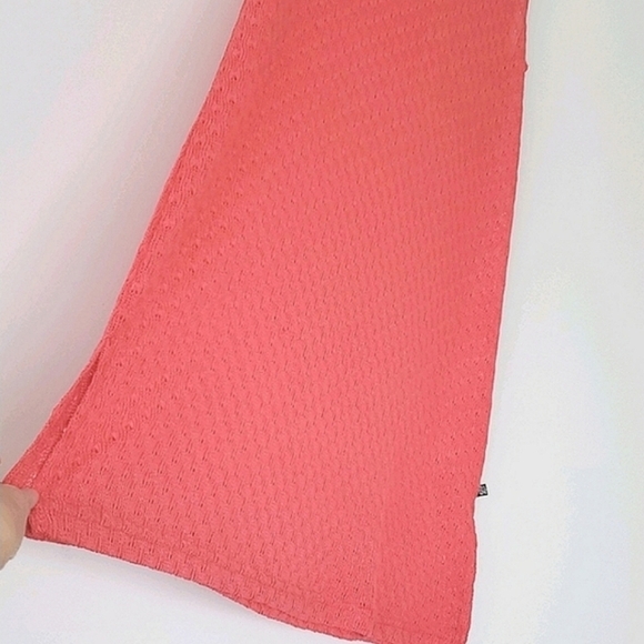 La Vie en Rose Coral Pink Crochet  Knit Sleeveless Dress Cover Up Size Small - Picture 3 of 10